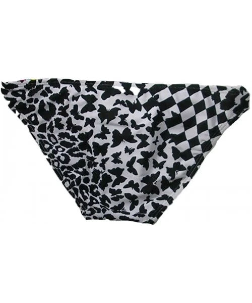 Bottoms Eye-catching Womens Black and White Side-Tie Hipster Swim Bottom X-Large Black & White - CV11FINYHZZ