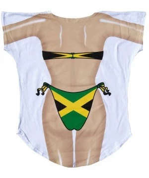 Cover-Ups Jamaican Bikini Body Cover-Up T-Shirt - C11888TTNGA