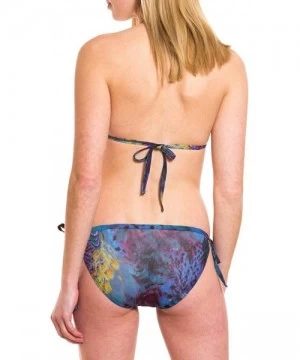 Tankinis Amalfi Blue Tan Through Tie Side Bikini Tanga Swimwear - CV12ENCSZ7H