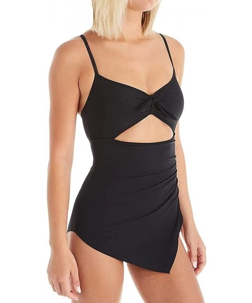 One-Pieces Women's Paradiso Mix Peek-A-Boo One Piece Swimsuit T19066 - Castaway Black - CN18S87XTS5