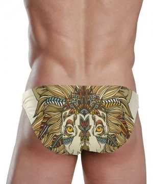 Briefs Men Swimwear Swim Bikini Briefs Welsh Red Dragon and Cymru Swimsuits Board Surf Shorts Trunks - Aztec Lion - CH18SUQC8X0