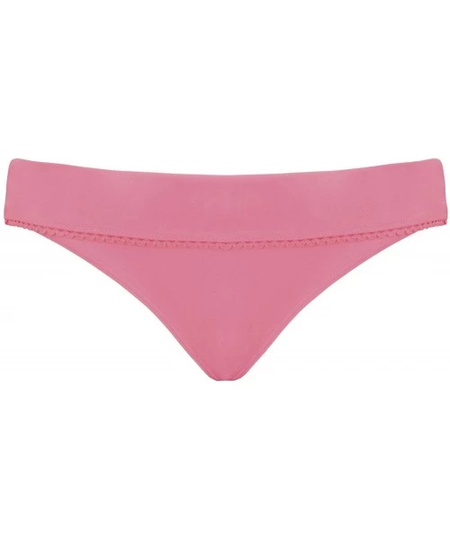 Bottoms Women's Jetty Fold Over Brief Bikini Bottom - Flamingo - CN12N4401BA