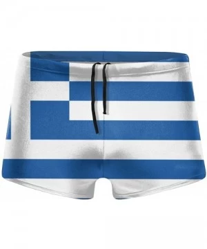 Briefs Men's Low Rise Bikini Briefs Bulge Beach Swim Trunks - Flag of Greece Good Luck - C619C5L5IA6