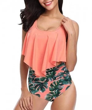 Racing Women's Swimsuit One Piece Printed Padded Monokini Bikini Set - Y1-orange - CI18O73M2HZ