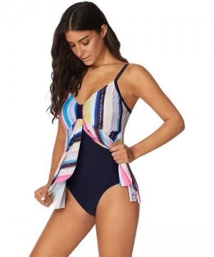 One-Pieces Women's Bandeau Flyaway One Piece Swimsuit - Multi - C718M7NES53