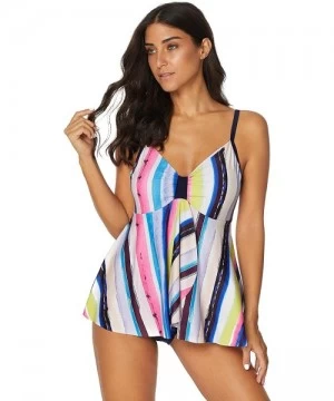 One-Pieces Women's Bandeau Flyaway One Piece Swimsuit - Multi - C718M7NES53