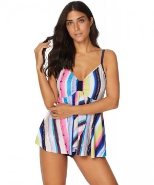 One-Pieces Women's Bandeau Flyaway One Piece Swimsuit - Multi - C718M7NES53