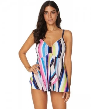 One-Pieces Women's Bandeau Flyaway One Piece Swimsuit - Multi - C718M7NES53