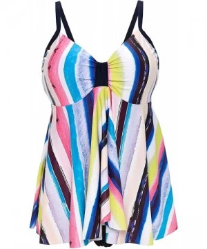 One-Pieces Women's Bandeau Flyaway One Piece Swimsuit - Multi - C718M7NES53