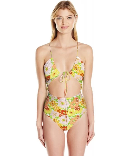 One-Pieces Women's Smitten Cut-Out One Piece Swimsuit - Flower Bomb - CT12NEMAT6H