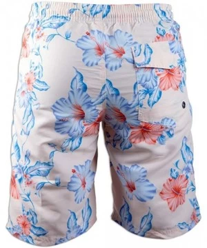 Board Shorts Men's Board Shorts- Quick Dry Swimwear Beach Holiday Party Bermuda Swim Big Pants - Floral-pink - CL18K60A0Y4