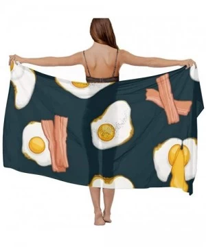 Cover-Ups Women Fahion Swimsuit Bikini Cover Up Sarong- Party Wedding Shawl Wrap - Bacon and Eggs Food - CQ19C4LXE56