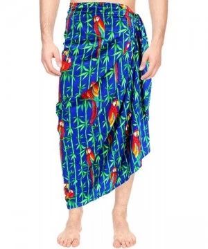 Cover-Ups Men's Full longyi Sarong Swimwear Cover-Up Wrap Lungi Plus Size Holiday - Blue_o245 - CD182T4CN7I