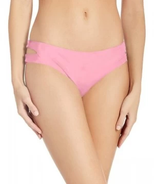 Bottoms Women's Cut Out Hipster Bikini Swimsuit Bottom - Pink//Solids - CZ18KC8QI6A