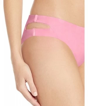 Bottoms Women's Cut Out Hipster Bikini Swimsuit Bottom - Pink//Solids - CZ18KC8QI6A