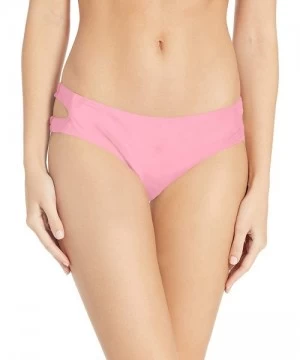 Bottoms Women's Cut Out Hipster Bikini Swimsuit Bottom - Pink//Solids - CZ18KC8QI6A