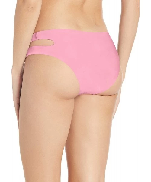 Bottoms Women's Cut Out Hipster Bikini Swimsuit Bottom - Pink//Solids - CZ18KC8QI6A