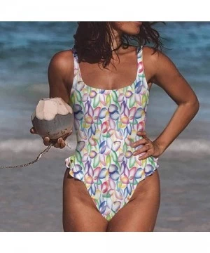 Bottoms Bikinis Floral- Colorful Flower Petal Growth Great for The Younger Crowd - Multi 02-one-piece Swimsuit - C119E7K7RSY