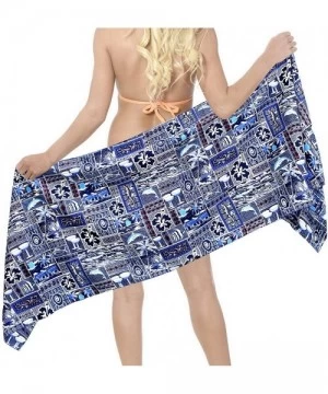 Cover-Ups Shawls Scarves Scarf Women's Beach Cover Up Bikini Sarong Swimsuit Wrap Skirts Half Short B - Blue_n554 - CI11Q8NN59D