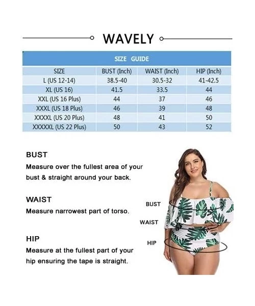 Sets Plus Size Two Piece Swimsuits for Women Off Shoulder Top High Waisted Ruched Bikini - Green Floral 2 - CG18XS9UMUO