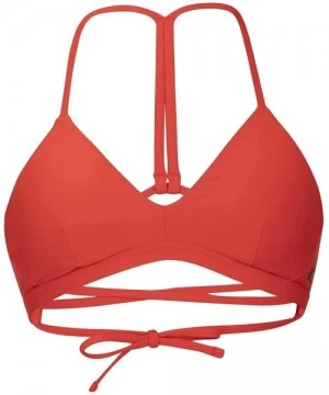 Tops Women's Quick Dry Compression Solid Adjustable Bikini Top - Speed Red - C718AQQQY2I