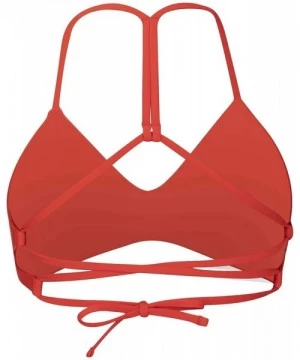 Tops Women's Quick Dry Compression Solid Adjustable Bikini Top - Speed Red - C718AQQQY2I