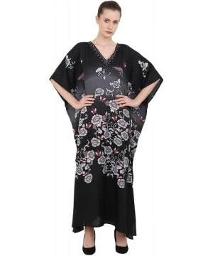 Cover-Ups Ladies Kaftans Kimono Maxi Style Dresses Suiting Teens to Adult Women in Regular to Plus Size - 134-black - C618L6A...