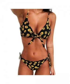 Sets Sunflower Print Swimsuit for Woman Girls Bandage Micro Bikini Sets Swimwear-Summer Beach Vacation Bathing Swimming Suits...