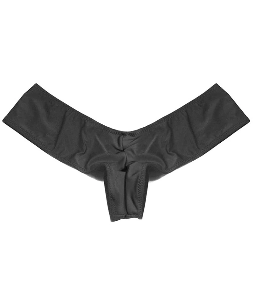 Bottoms Brazilian Bikini Bottom V-Style Swimwear Swim Thong for Sexy Women - Black - CP17YLZSY6S