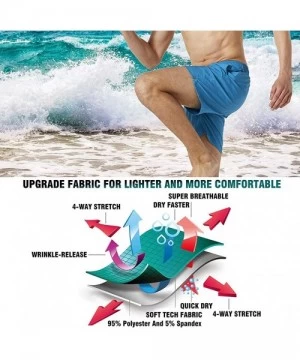 Board Shorts Mens Swim Trunks-Quick Dry Men Beach Short-Stretch Swimming Trunks Mesh Lining - Sky Blue - C6197EOQX9Q