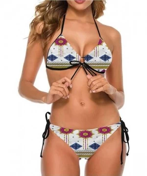 Bottoms Bikini Set Swimsuits Women's Light-Support String Hexagon Stripe Triangles - Multi 06 - C6190EX6WU8