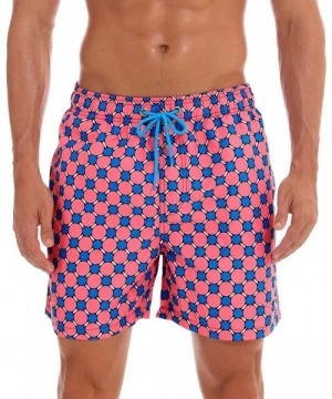 Trunks Men Swim Trunks Quick Dry Beach Shorts with Adjustable Waistband Swimwear - Pink - CY18NCHW6IR