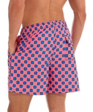 Trunks Men Swim Trunks Quick Dry Beach Shorts with Adjustable Waistband Swimwear - Pink - CY18NCHW6IR