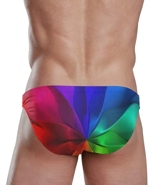 Briefs Colorful Abstract Petal Mens Swimsuit Bikni Briefs Male Sexy Thong Swimwear for Boys - Pattern - CX18U8E7K6D