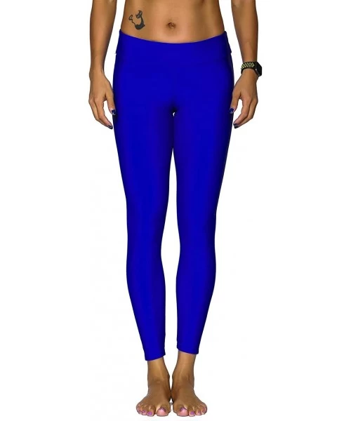 Board Shorts Women's Swimwear Capri Quick Dry Stretch Water Sports Leggings - Blue-1136 - CH18DQOZCY8