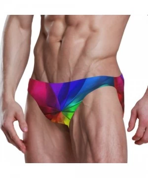 Briefs Colorful Abstract Petal Mens Swimsuit Bikni Briefs Male Sexy Thong Swimwear for Boys - Pattern - CX18U8E7K6D