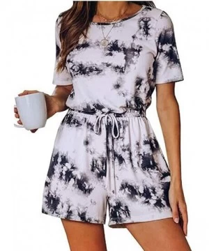 One-Pieces One Piece Tie-dye Gradient Nightwear Short Set - Gray - CB199RWRKTY