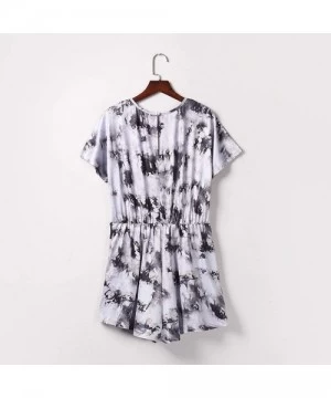 One-Pieces One Piece Tie-dye Gradient Nightwear Short Set - Gray - CB199RWRKTY