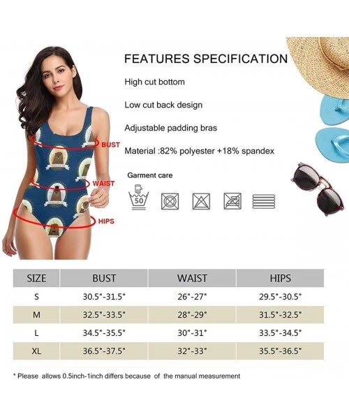 One-Pieces Women's One Piece Swimsuits for Women Athletic Training-Cute Flamingo - Cute Famous Groundhogs Blue - CA18YEKLSNZ