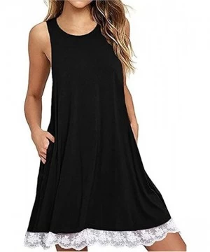 Cover-Ups Dresses for Women Casual Fall-Short Sleeve Cold Shoulder Lace Tunic Dress Plus Size Swing Dress T Shirt Dress with ...