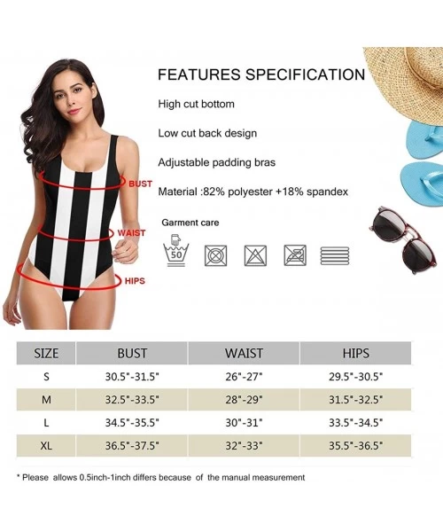 Racing Women's One Piece Swimsuits for Women Athletic Training-Cute Shiba Inu Glasses Dog - Black White Striped - CE18YEKYDC8