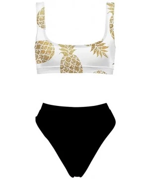 Sets Womens Printed Tankini Set Shorts Two Piece Swimsuit Bathing Suits - Pineapple - CU193EHT4QM