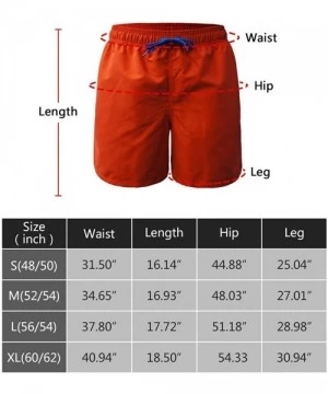 Board Shorts Mens Swim Trunks Quick Dry Bathing Suits Board Shorts Mesh Lining Swimwear with Pockets - Orange - CE196M7O89K