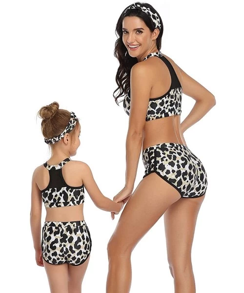 Sets Family Matching Swimsuit Womens Bathingsuit Girls Swimwear Mom and Me Matching Swimwear - Leopard 2 Boy - C4194NYQC6E