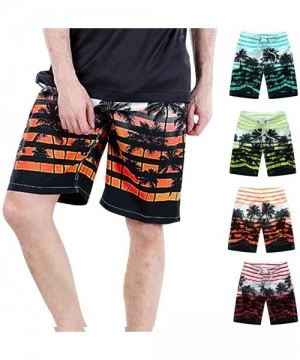 Trunks Men's Swim Trunks Hawaii Coconut Tree Print Surfing Summer Surfing Watershort Zulmuliu - Blue - CX18N9HGG0S