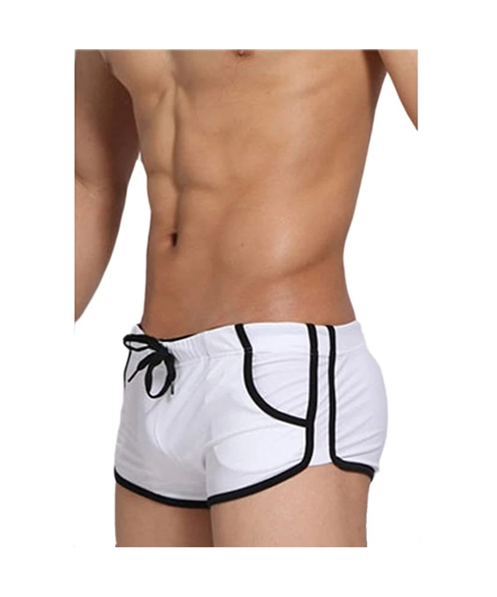 Trunks Mens Swimwear Sport Shorts Swim Trunks - White - CF11PZXZZXL