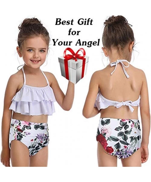 Sets 2Pcs Mommy and Me Matching Family Swimsuit Ruffle Women Swimwear Kids Children Toddler Bikini Bathing Suit Beachwear Set...