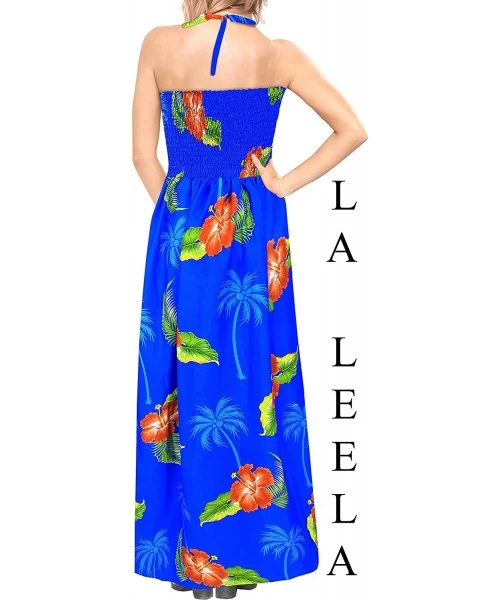 Cover-Ups Women's Plus Size Tube Top Bandeau Midi Club Cocktail Dress Printed A - Blue_j909 - CK12JOFFYVD