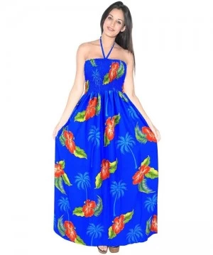 Cover-Ups Women's Plus Size Tube Top Bandeau Midi Club Cocktail Dress Printed A - Blue_j909 - CK12JOFFYVD