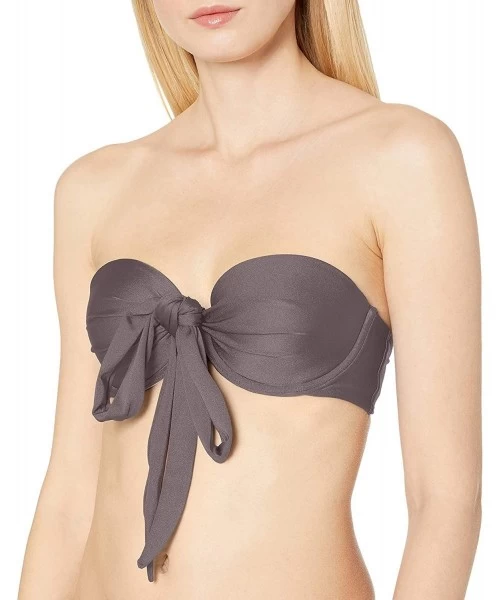 Tops Women's Cosita Buena FAMA Multiway Underwire Bandeau Bikini Top - Piedra Gris - CY187KKZNXA